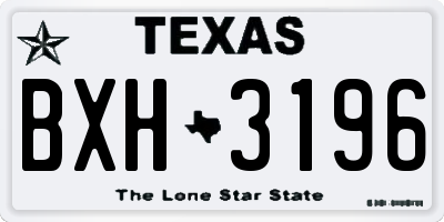 TX license plate BXH3196