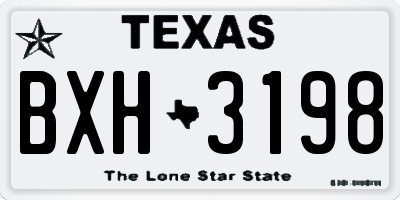 TX license plate BXH3198