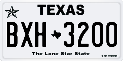 TX license plate BXH3200