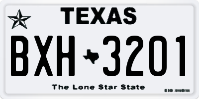 TX license plate BXH3201
