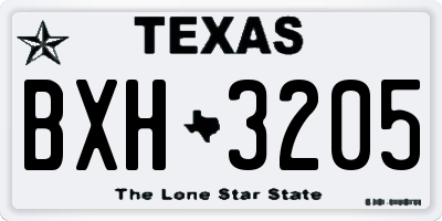 TX license plate BXH3205