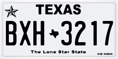 TX license plate BXH3217