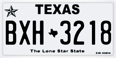TX license plate BXH3218
