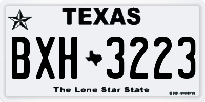TX license plate BXH3223