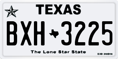 TX license plate BXH3225