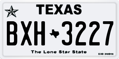 TX license plate BXH3227