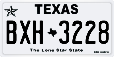 TX license plate BXH3228