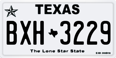 TX license plate BXH3229