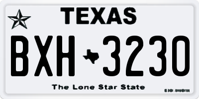 TX license plate BXH3230