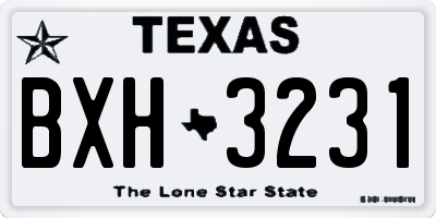 TX license plate BXH3231