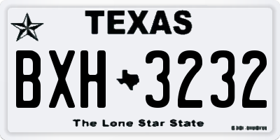 TX license plate BXH3232