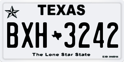 TX license plate BXH3242
