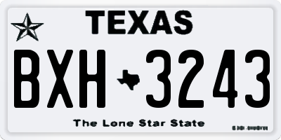 TX license plate BXH3243