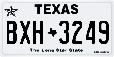 TX license plate BXH3249