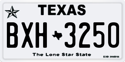 TX license plate BXH3250