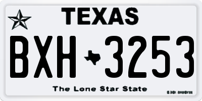 TX license plate BXH3253
