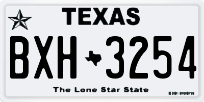TX license plate BXH3254