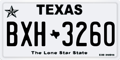TX license plate BXH3260