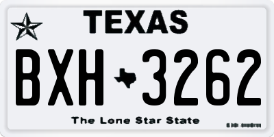 TX license plate BXH3262