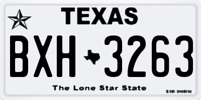 TX license plate BXH3263