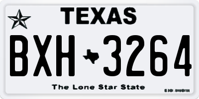 TX license plate BXH3264