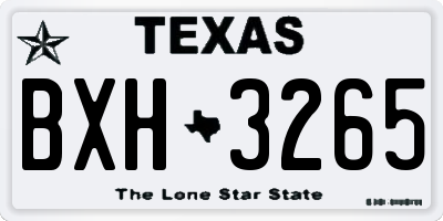 TX license plate BXH3265