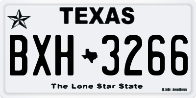 TX license plate BXH3266