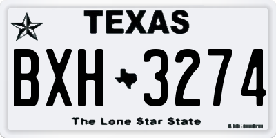 TX license plate BXH3274