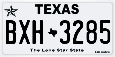 TX license plate BXH3285