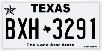 TX license plate BXH3291