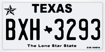TX license plate BXH3293