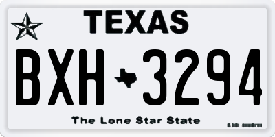 TX license plate BXH3294