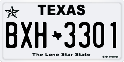 TX license plate BXH3301