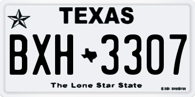 TX license plate BXH3307