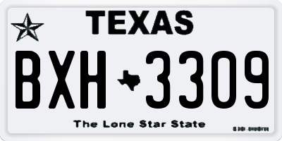 TX license plate BXH3309