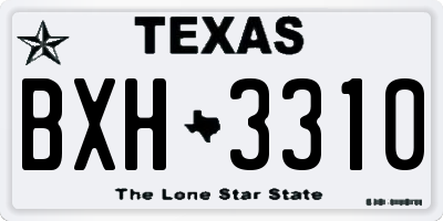 TX license plate BXH3310