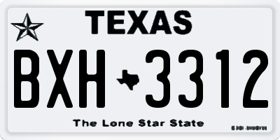 TX license plate BXH3312