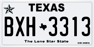 TX license plate BXH3313
