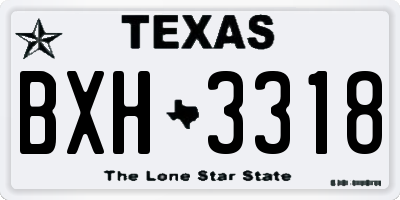 TX license plate BXH3318