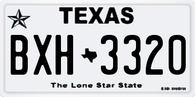 TX license plate BXH3320