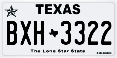 TX license plate BXH3322
