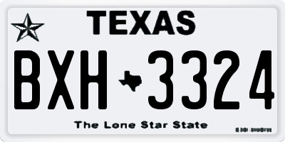 TX license plate BXH3324
