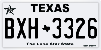 TX license plate BXH3326