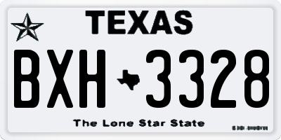 TX license plate BXH3328