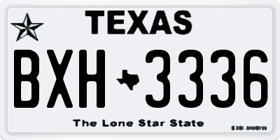 TX license plate BXH3336