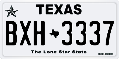 TX license plate BXH3337