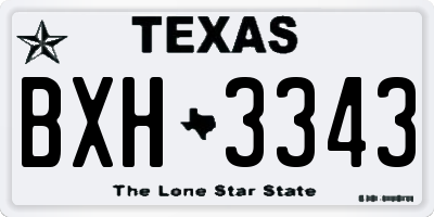 TX license plate BXH3343