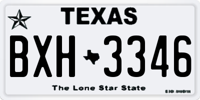 TX license plate BXH3346