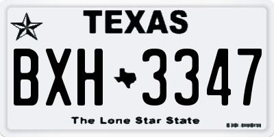 TX license plate BXH3347