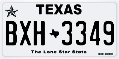 TX license plate BXH3349